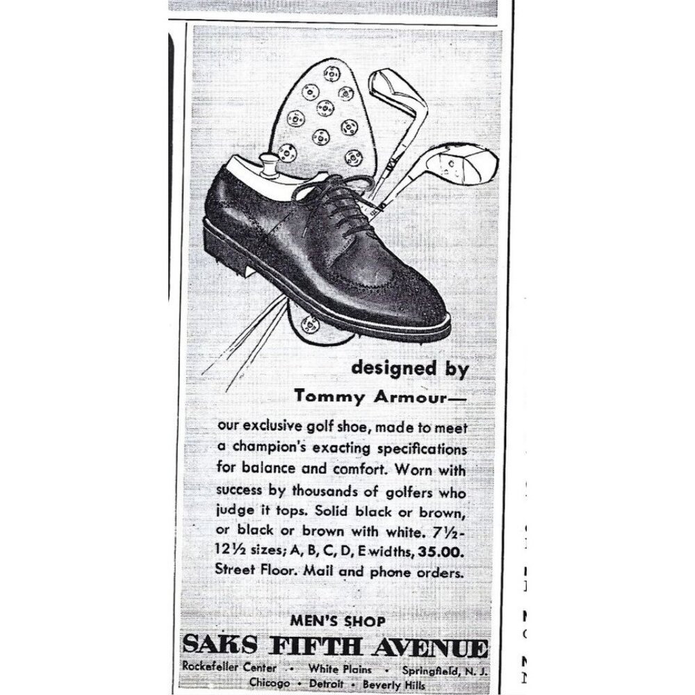 Tommy Armour Mens Golf Shoes 1958 Print Ad Advertisement Vintage Saks 5th Avenue